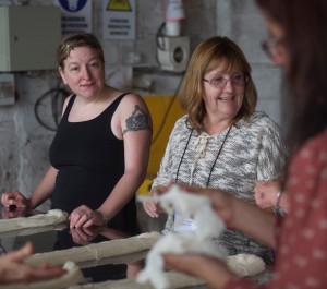 Mary Scott Huff and friends; yarn dying class at Malabrigo's Uruguay Mill (c) Copyright 2015 Michael Durrant